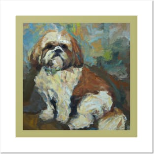 Shih Tzu in the style of Paul Cezanne Posters and Art